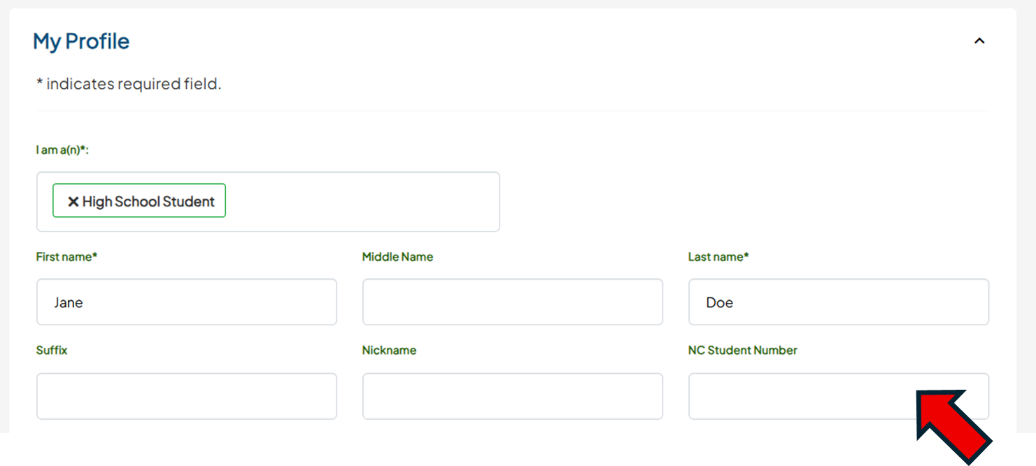 screenshot of CFNC profile page